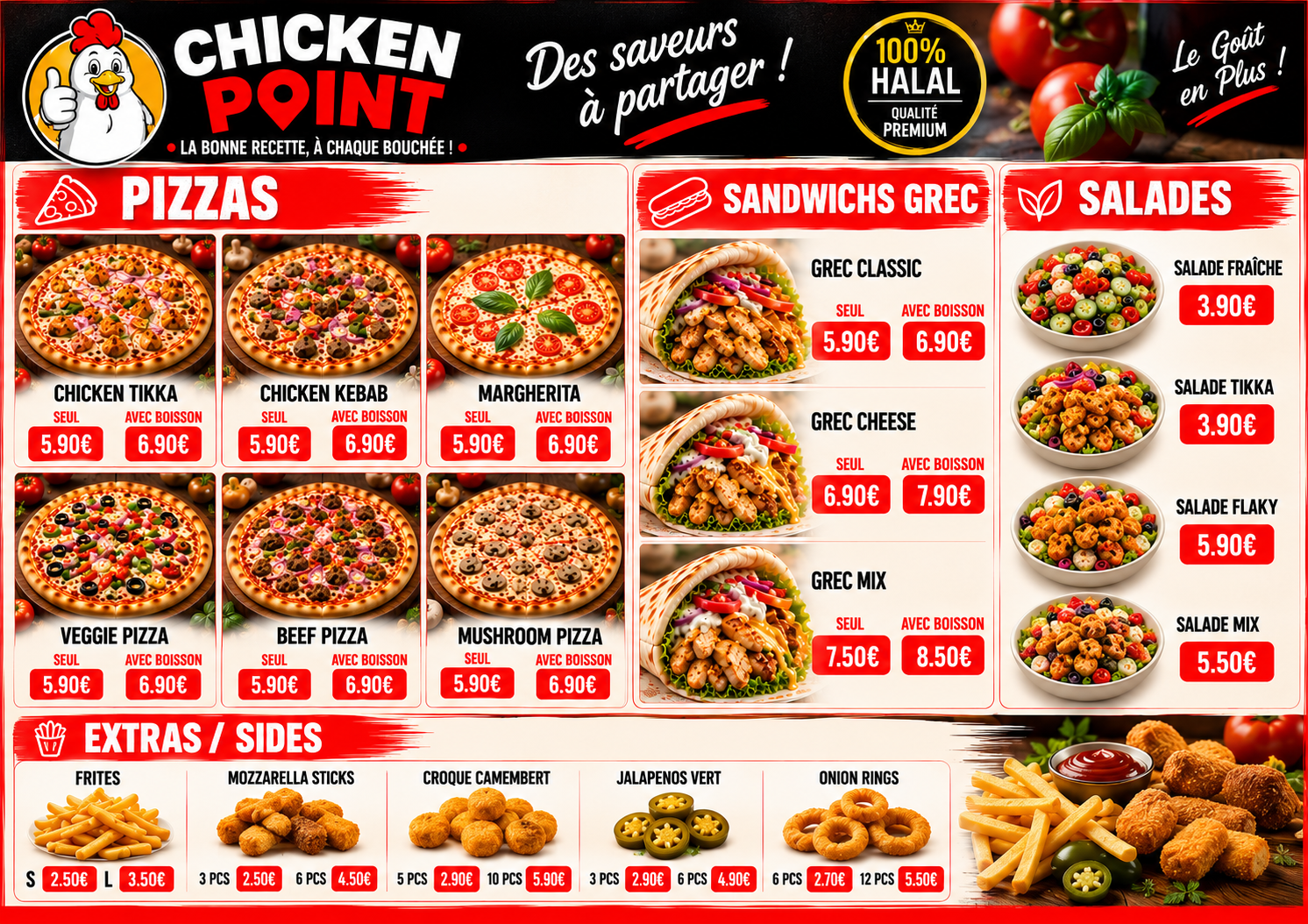 Chicken Point menu